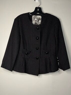 Mac & Jac Black Blazer with Cream Dot Detail